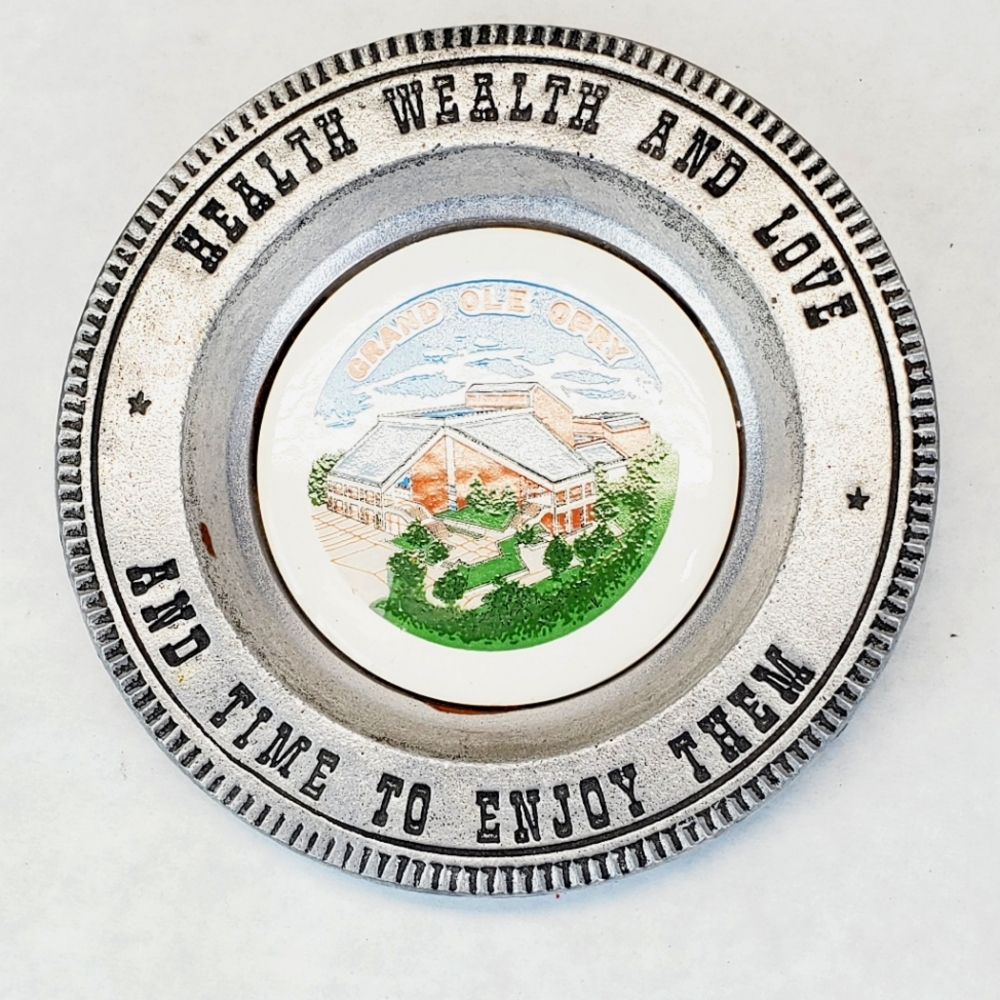 Grand Ole Opry Pewter Plate Decorative Wall Hanging Ceramic Center